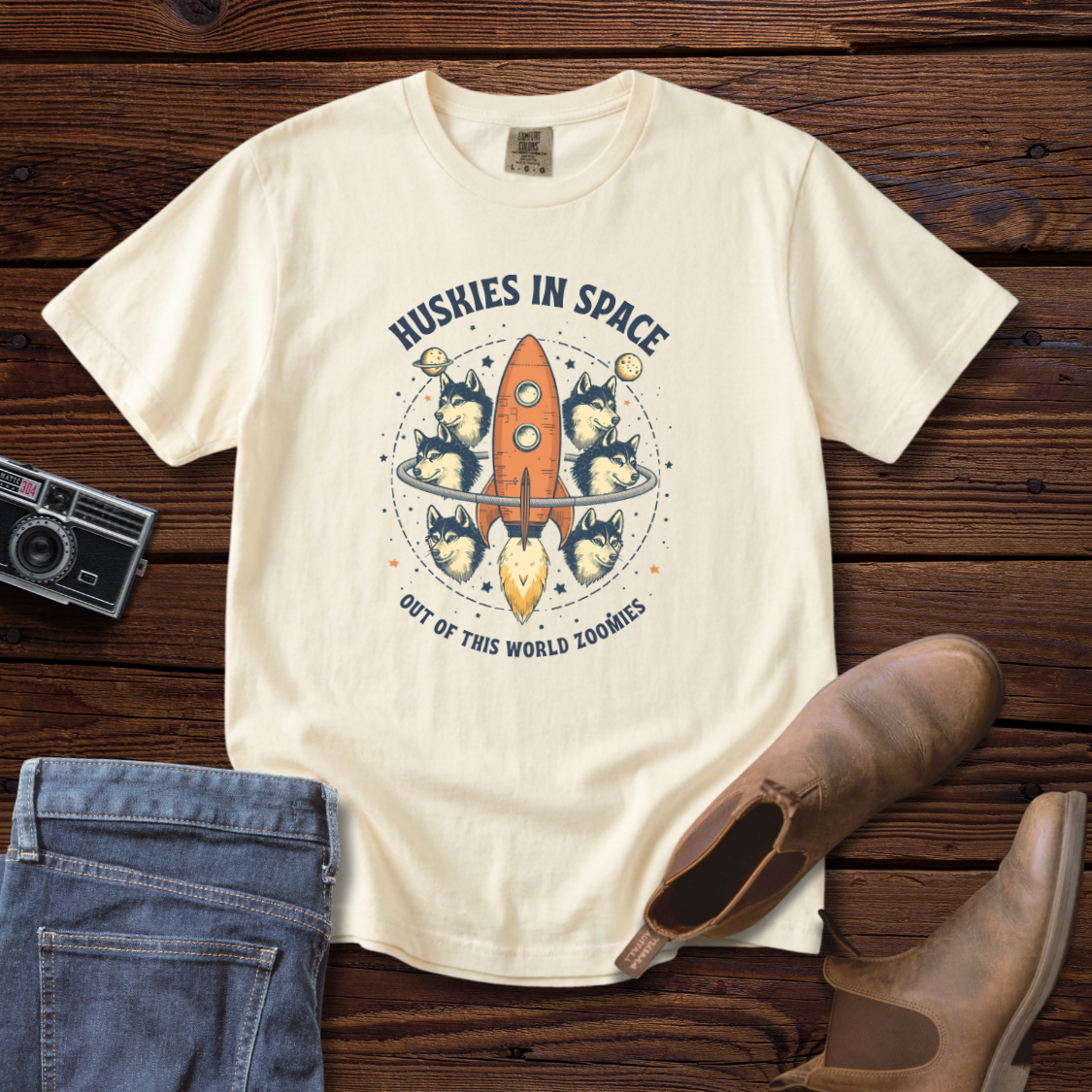 Huskies in Space Tee