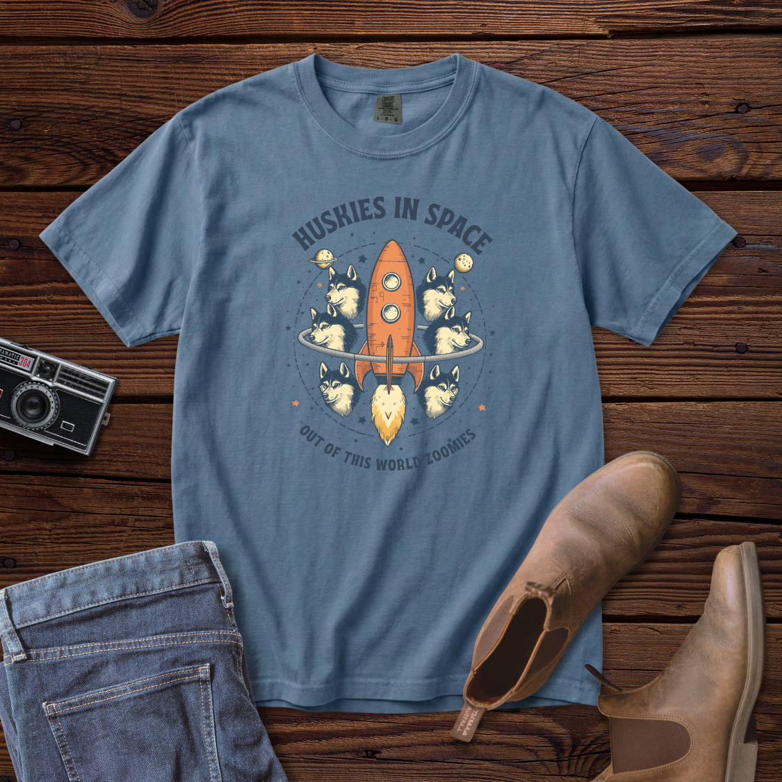 Huskies in Space Tee