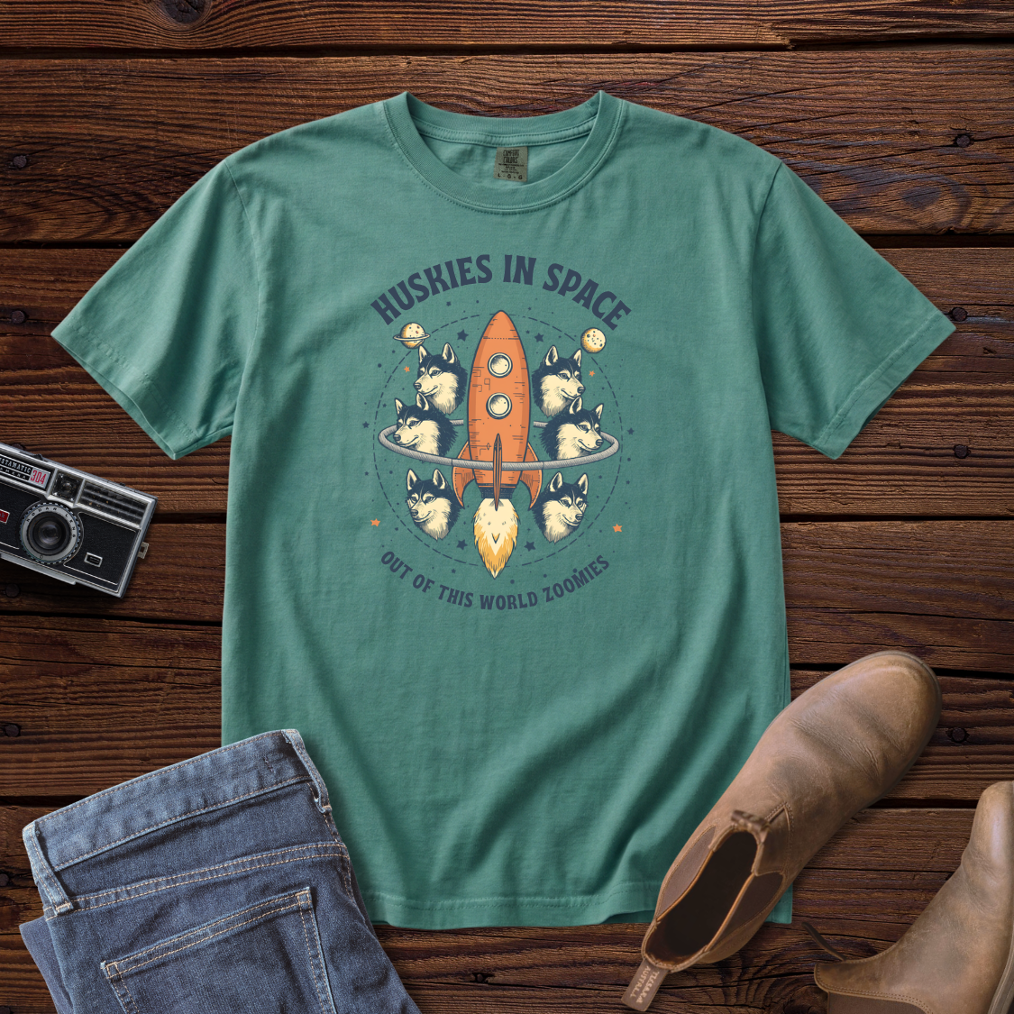 Huskies in Space Tee