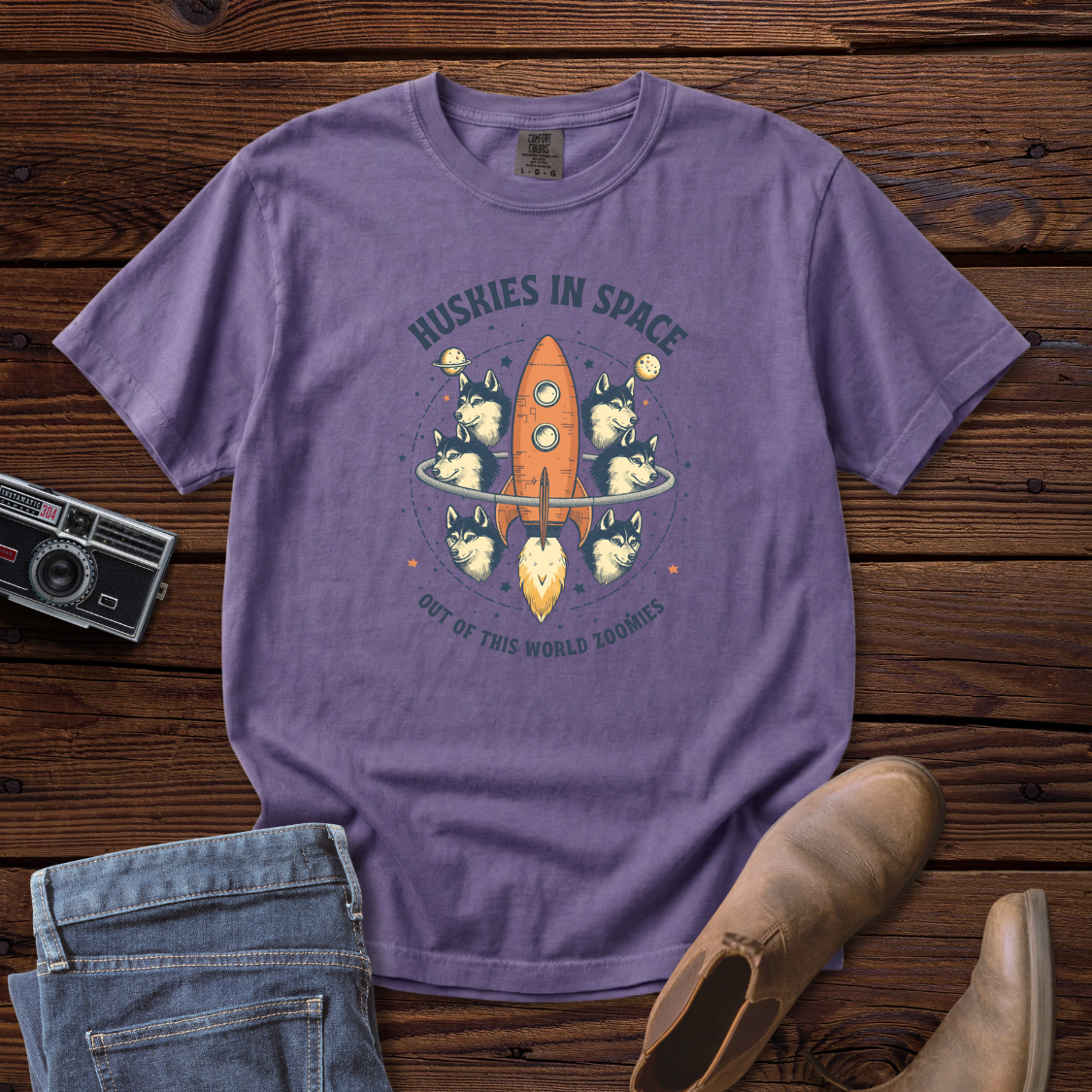 Huskies in Space Tee