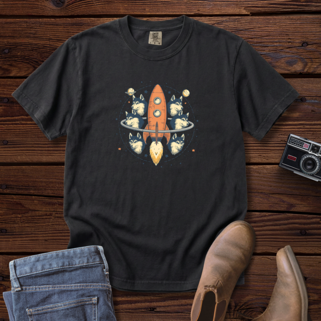 Huskies in Space Tee — Wordless