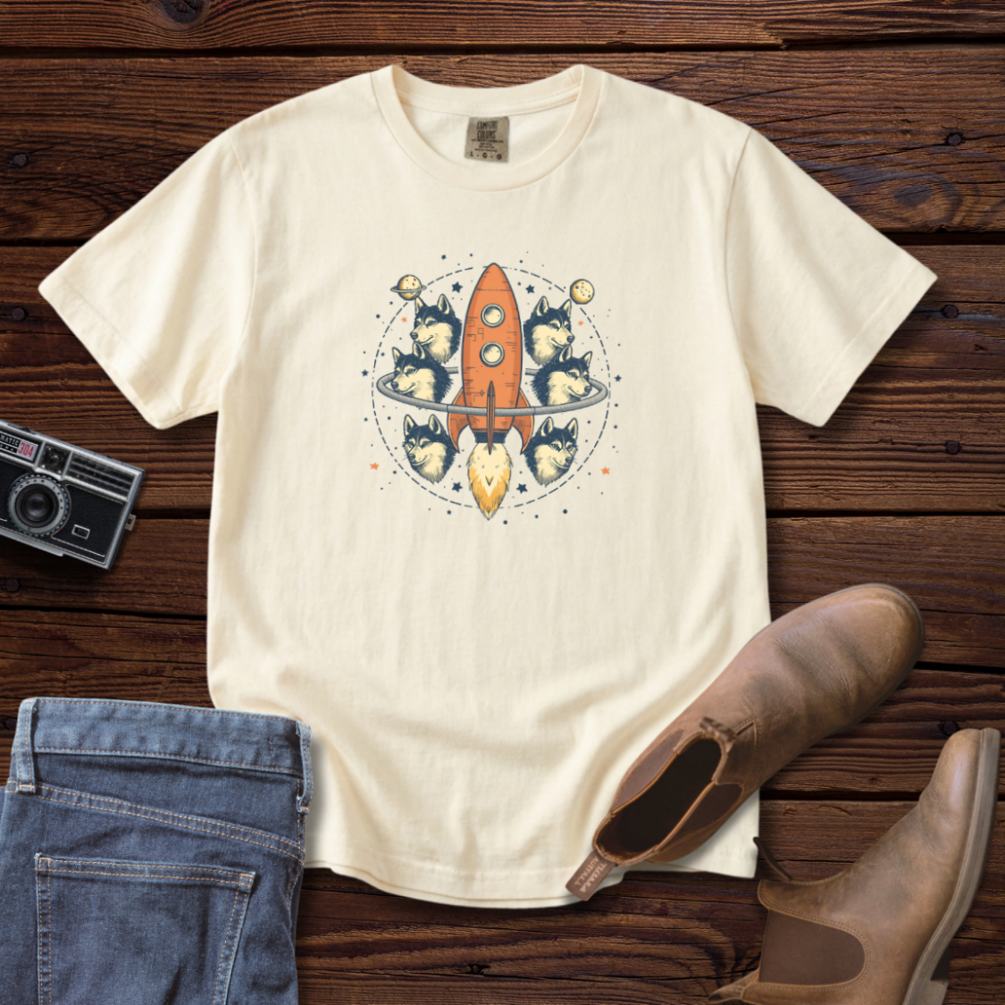 Huskies in Space Tee — Wordless