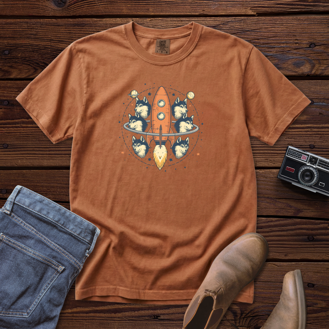 Huskies in Space Tee — Wordless