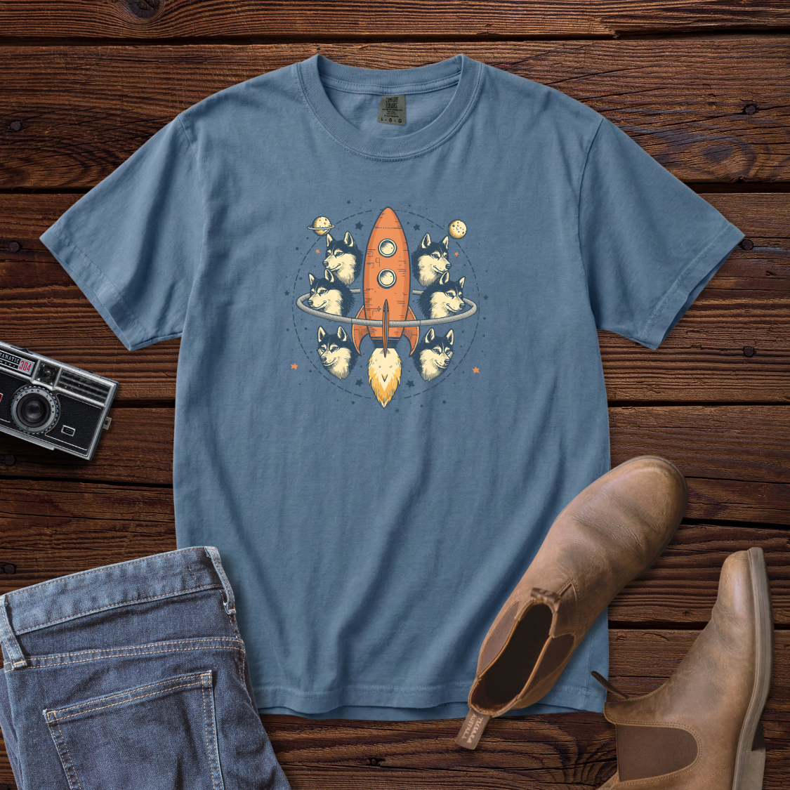 Huskies in Space Tee — Wordless