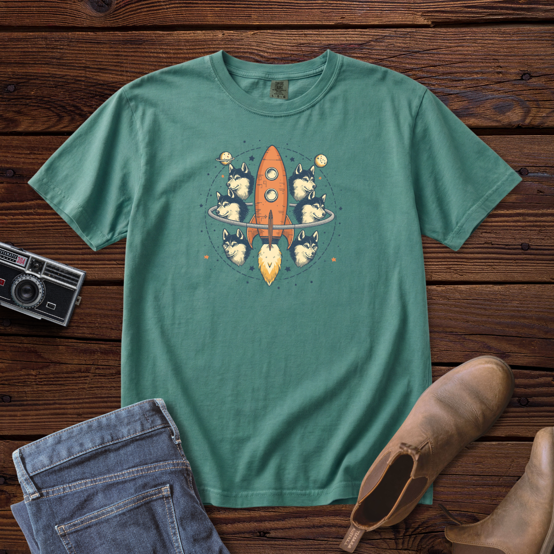 Huskies in Space Tee — Wordless