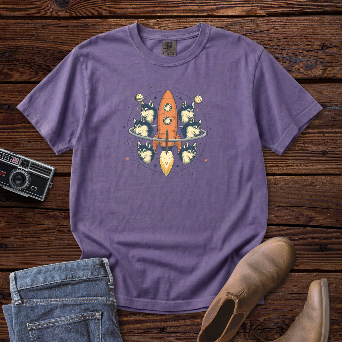 Huskies in Space Tee — Wordless